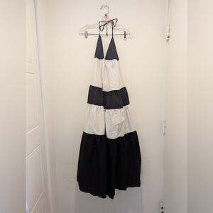 Twin-Set Monochrome Halter Dress